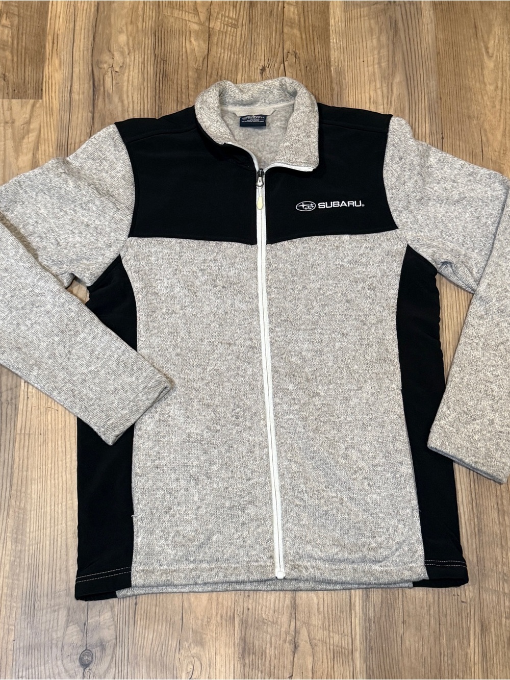 Charles River Apparel Men's Subaru Zip-Up Sweater Jacket - Black and Gray - Picture 2 of 3